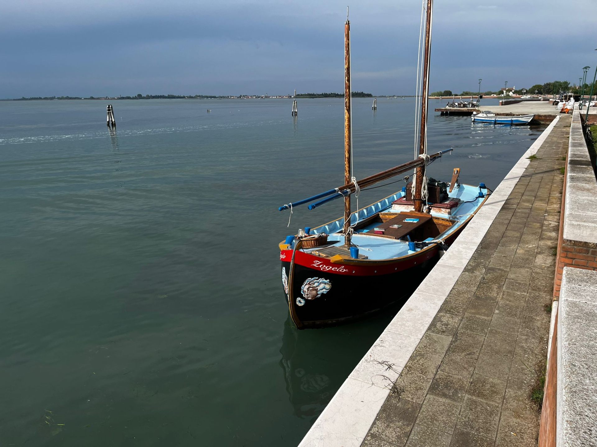 Zogelò moored on the lagoon quay
