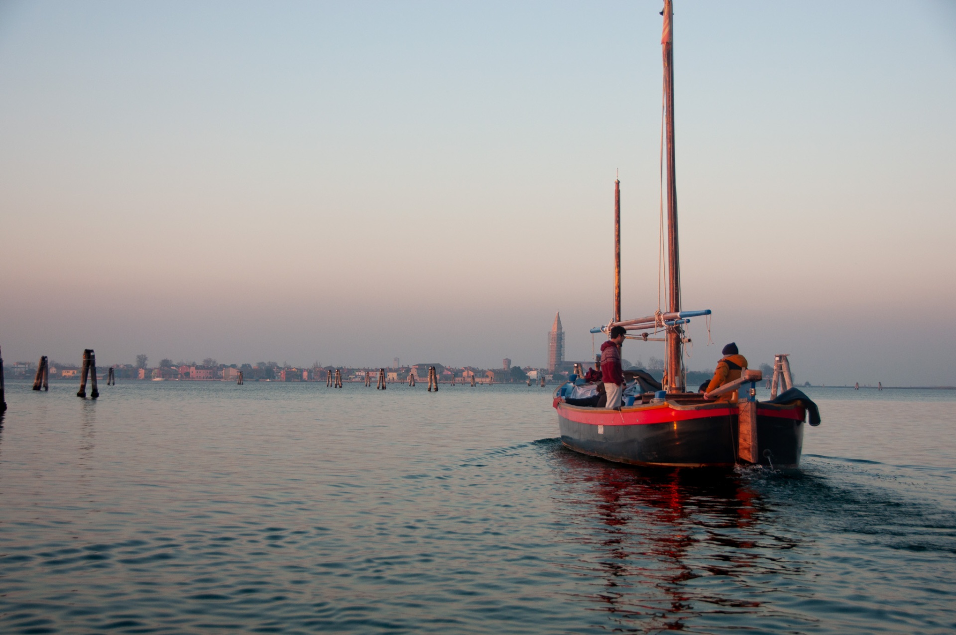 Sunset aperitivo on a Venetian boat deck